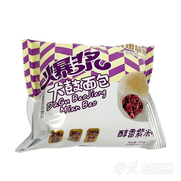 爆浆大鼓面包醇香紫米味100g