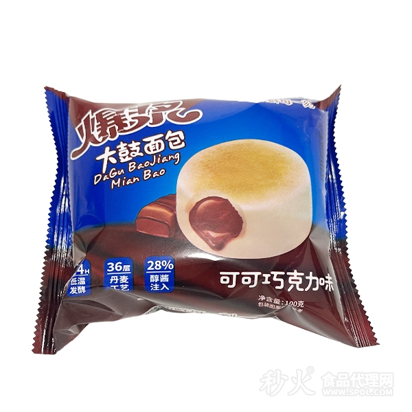 爆浆大鼓面包可可巧克力味100g