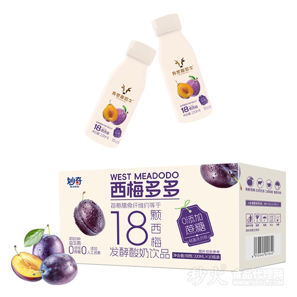 妙奇西梅多多发酵酸奶饮品220mlx10瓶