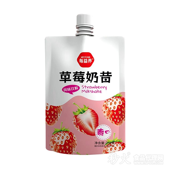 自立袋每益养草莓奶昔风味饮料250g