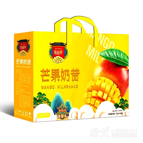 自立袋每益养芒果奶昔风味饮料250mlx10袋