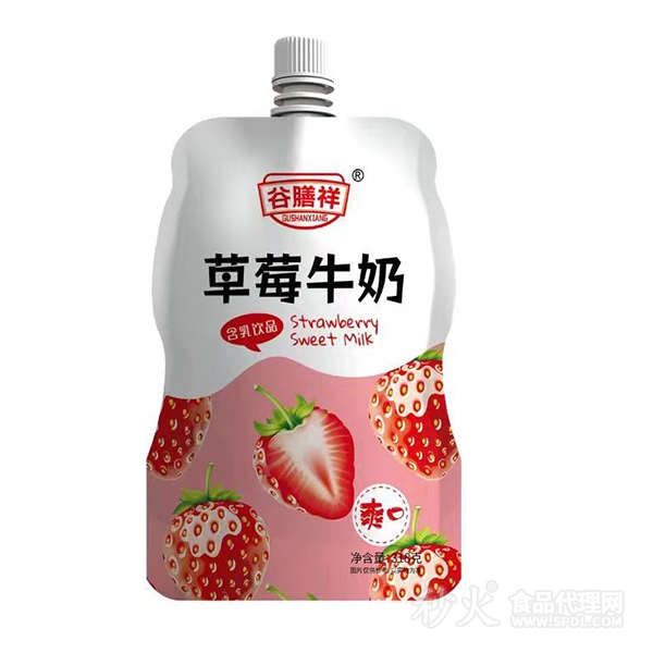 自立袋谷膳祥草莓牛奶含乳饮品318g