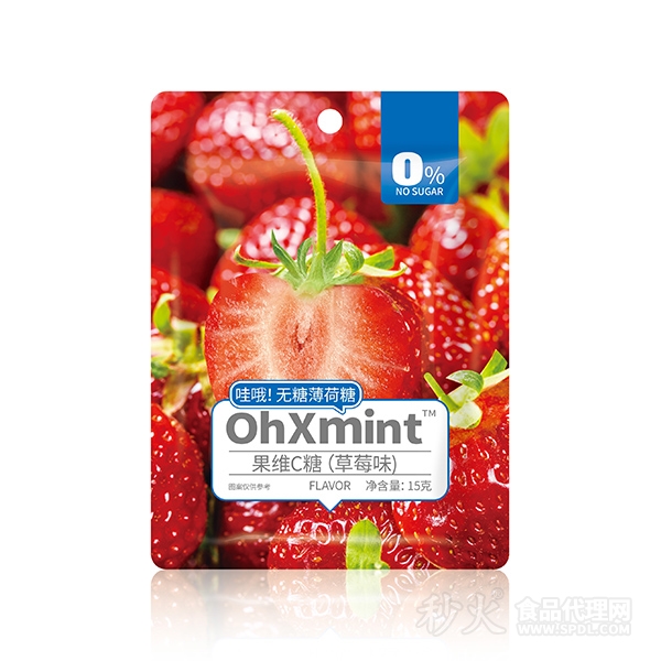 ohxmint果维C糖草莓味15g