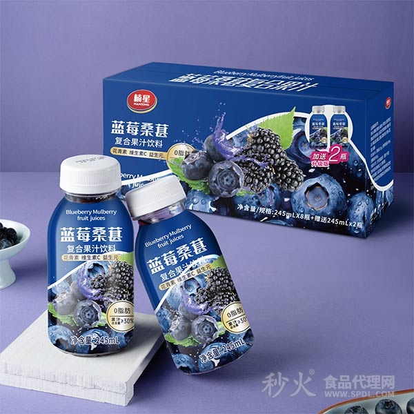 楠星蓝莓桑葚复合果汁饮料245mlx8瓶