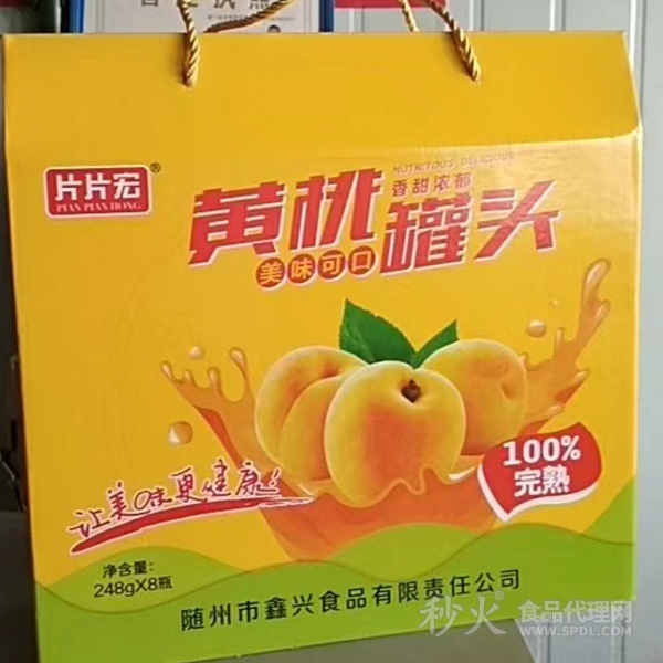 片片宏黄桃罐头248gx8罐