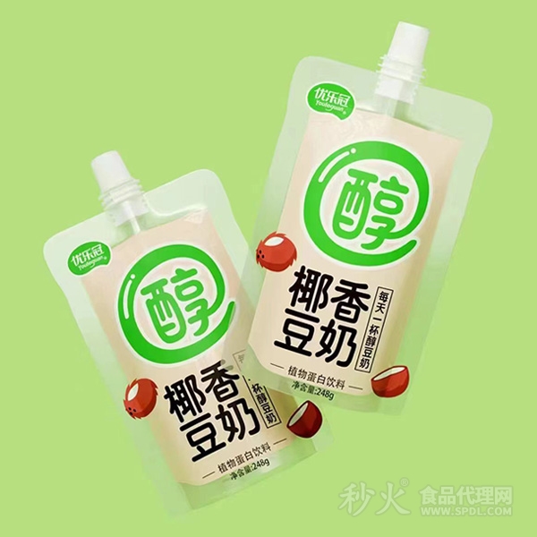 优乐冠椰香豆奶植物蛋白饮品自立袋248g