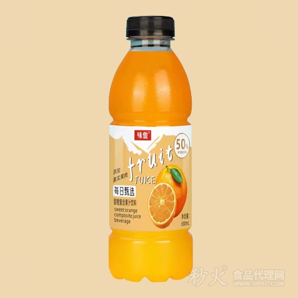 味傲每日甄选甜橙复合果汁饮料600ml