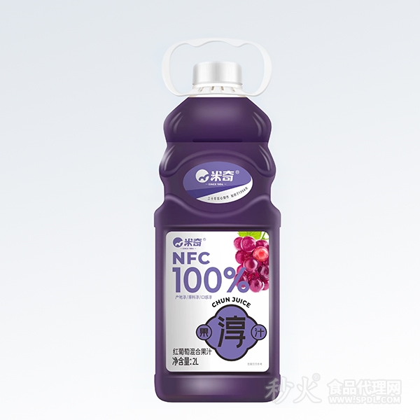 米奇100%NFC红葡萄混合果汁2L
