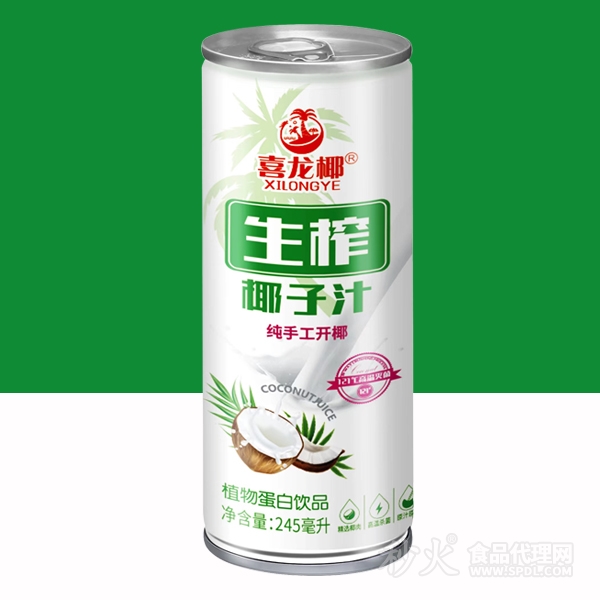 喜龙椰生榨椰子汁植物蛋白饮品245ml