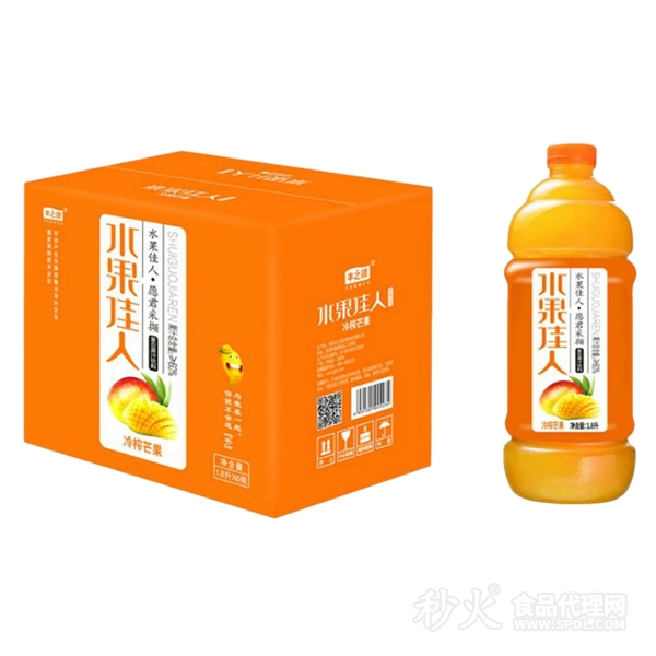 丰之源水果佳人冷榨芒果汁饮料1.8Lx6瓶