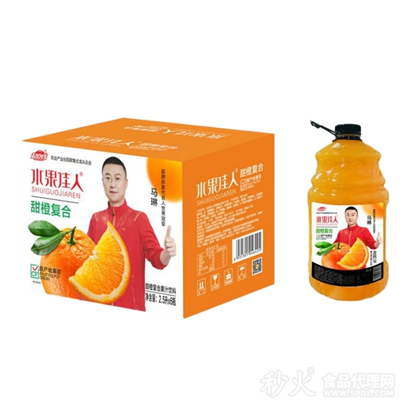 起跑线水果佳人甜橙复合果汁饮料2.5Lx5瓶