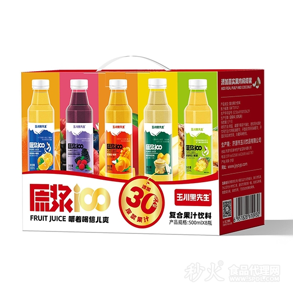 王川果先生复合果汁饮料500mlx8瓶