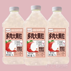 果兹鲜多肉大果粒蜂蜜荔枝果汁饮料1L