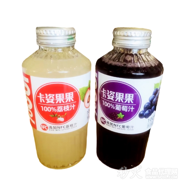卡姿果果荔枝汁葡萄汁瓶装
