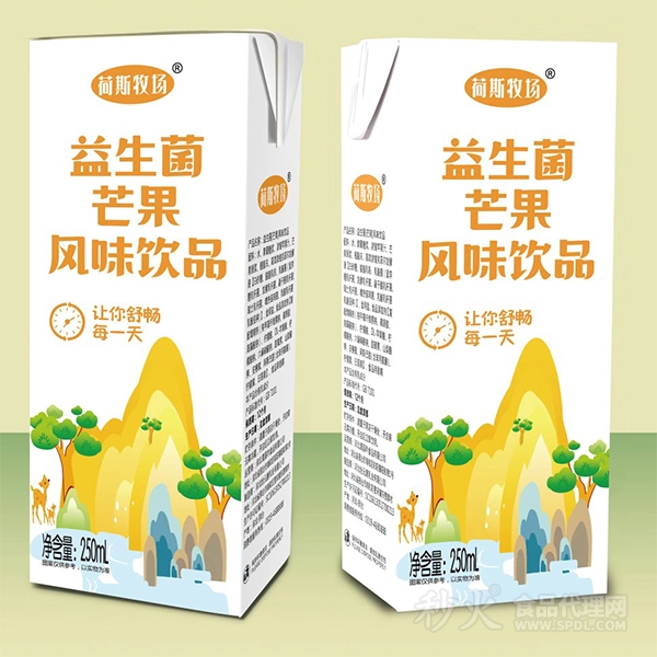 荷斯牧场益生菌芒果风味饮品250ml