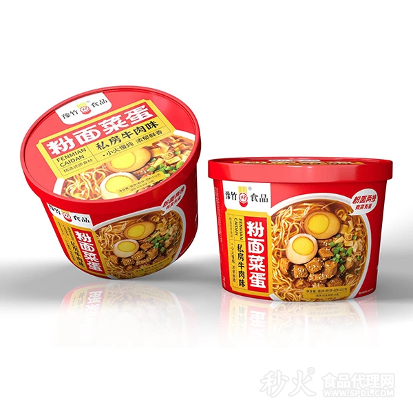 豫竹食品粉面菜蛋私房牛肉味桶装