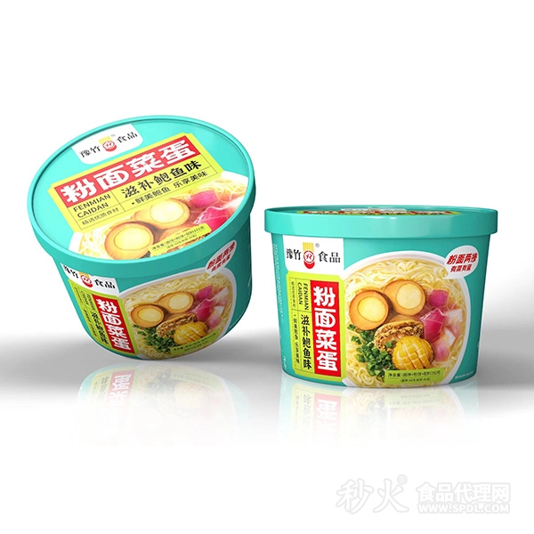 豫竹食品粉面菜蛋滋补鲍鱼味桶装