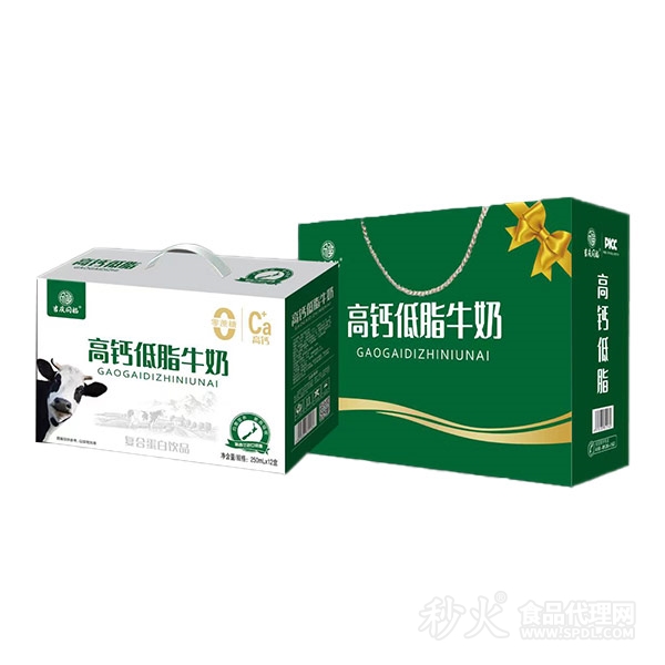 吉庆同福高钙低脂牛奶250mlx12盒