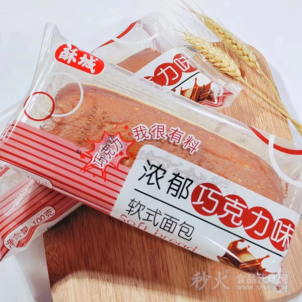 酥城巧克力味软式面包100g