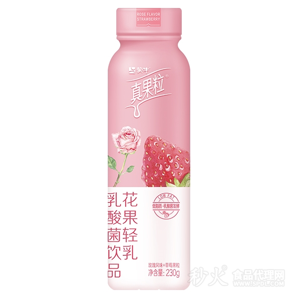 真果粒花果輕乳玫瑰草莓味乳酸菌飲品230g