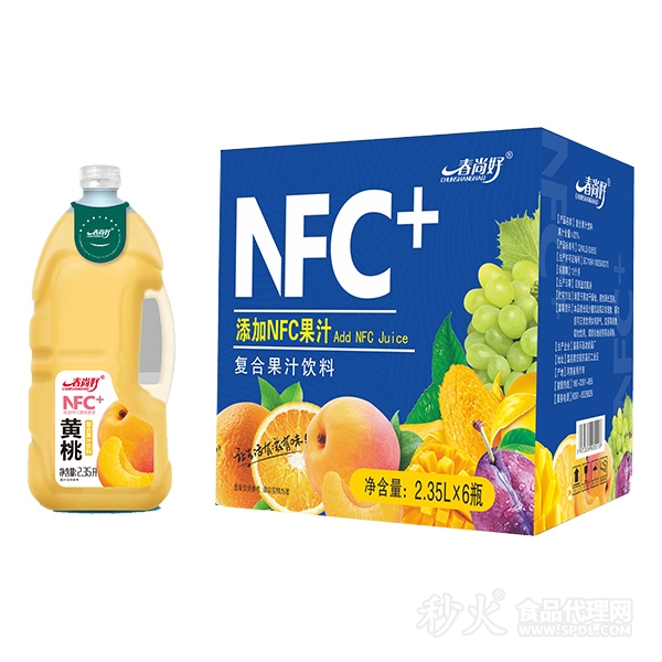 春尚好NFC黄桃复合果汁饮料2.35Lx6瓶