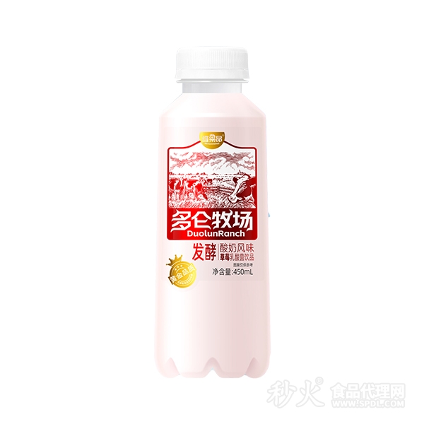 多仑牧场发酵酸奶风味草莓乳酸菌饮品450ml