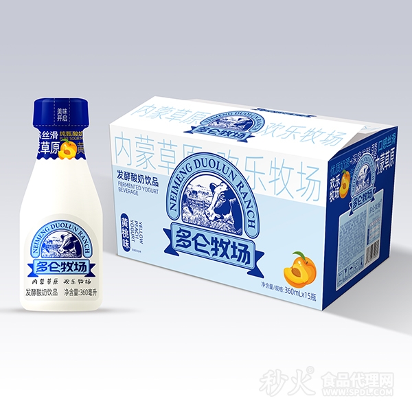 多仑牧场黄桃味发酵酸奶饮品360ml