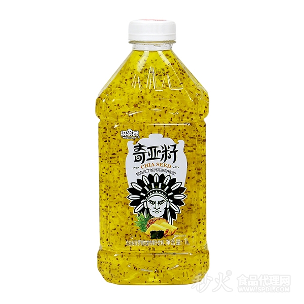 维果命奇亚籽菠萝复合果汁果粒饮料1L