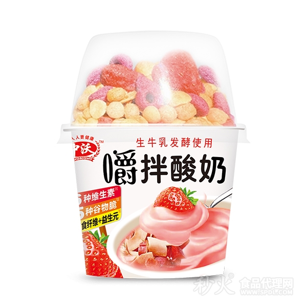 中沃嚼拌酸奶饮品草莓味180g