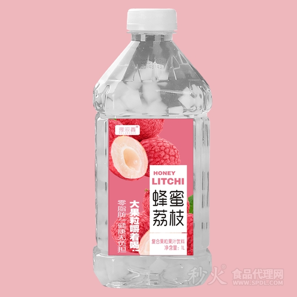 豫浪鑫蜂蜜荔枝复合果粒果汁饮料1L