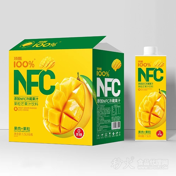 顶甄100%NFC果粒芒果汁1.5Lx6瓶