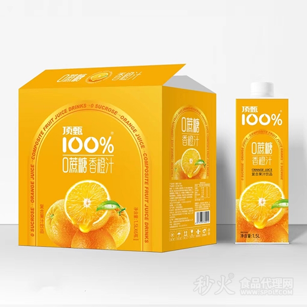 顶甄100%复合香橙汁1.5Lx6瓶