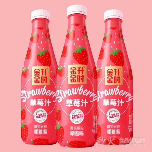 金升金时草莓汁果汁饮品1.2L