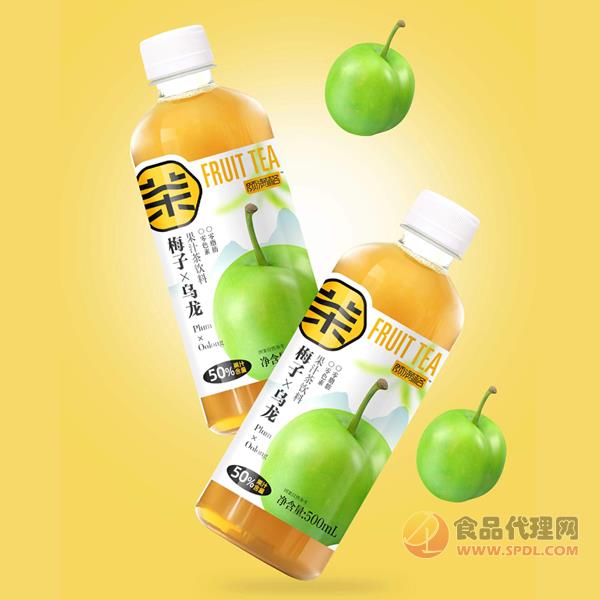 颜满格梅子乌龙果汁茶饮料500ml