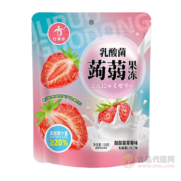 方家庄乳酸菌蒟蒻果冻酸酸菌草莓味128g