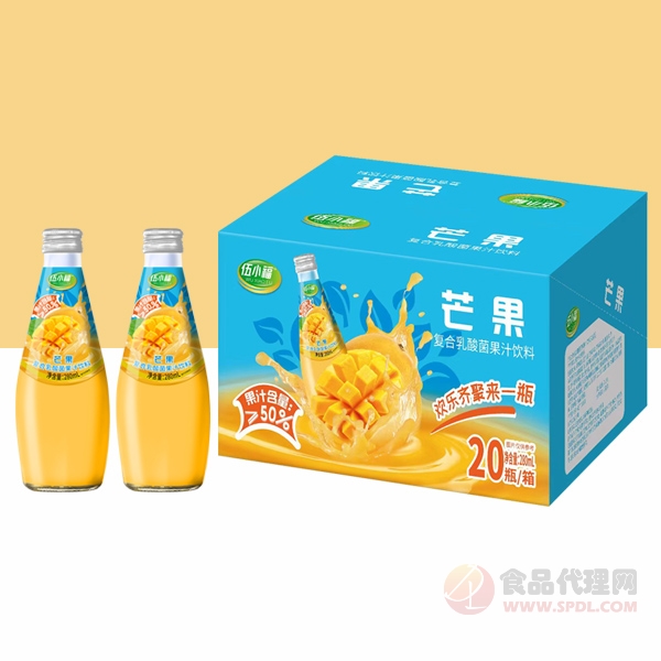 伍小福芒果复合乳酸菌果汁饮料标箱