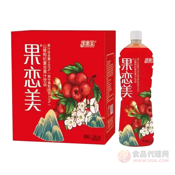 果恋美山楂枸杞复合果汁饮品1.28Lx6瓶