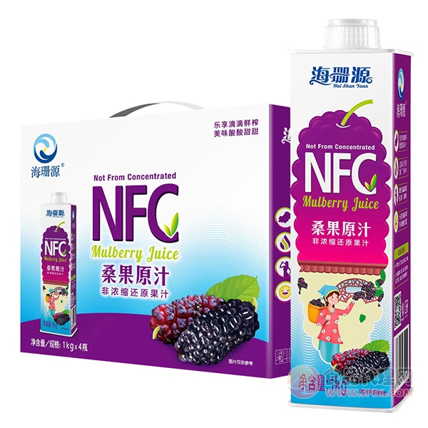 海珊源NFC桑果原汁1kgx4瓶