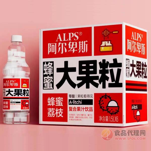 ALPS阿尔卑斯大果粒蜂蜜荔枝复合果汁饮品标箱