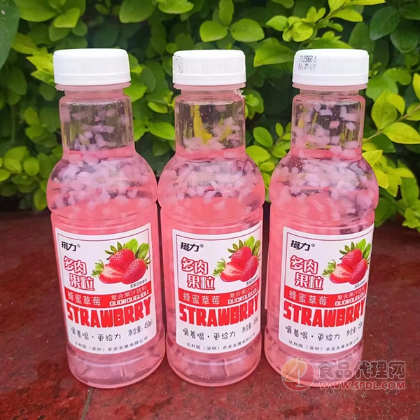 搭力多肉果粒蜂蜜草莓汁450ml