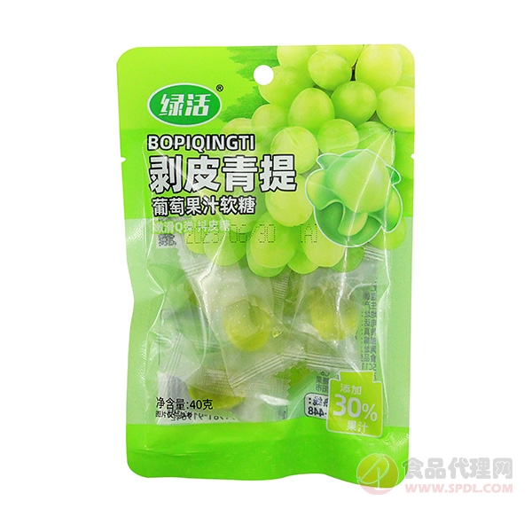 绿活剥皮青提葡萄果汁软糖40g