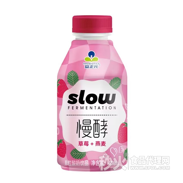 益正元慢酵酸奶饮品草莓燕麦味450ml