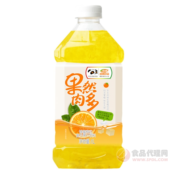 果然肉多蜂蜜橙粒复合果汁饮料1L