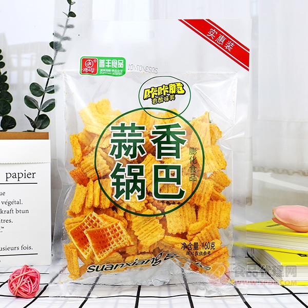 普丰食品咔咔脆蒜香锅巴160g