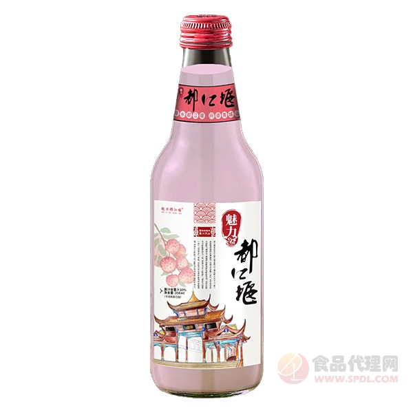 魅力都江堰荔枝玫瑰味果汁汽水358ml