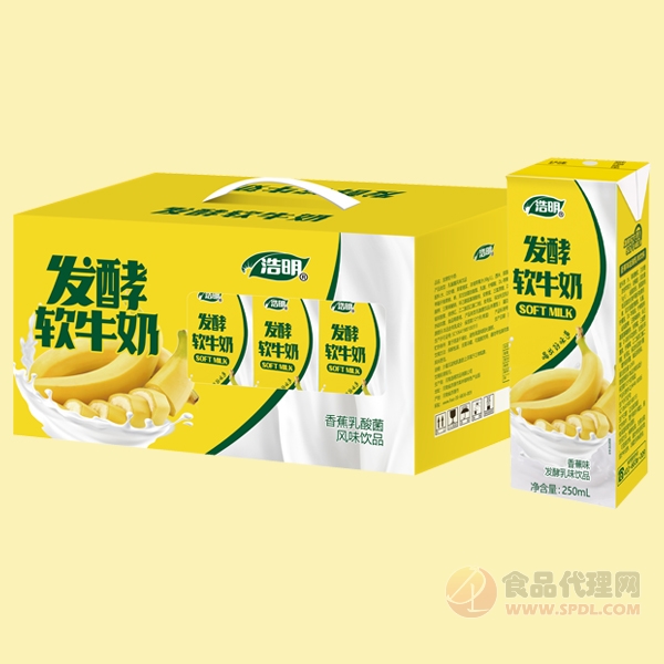 浩明发酵软牛奶香蕉乳酸菌风味饮品礼盒