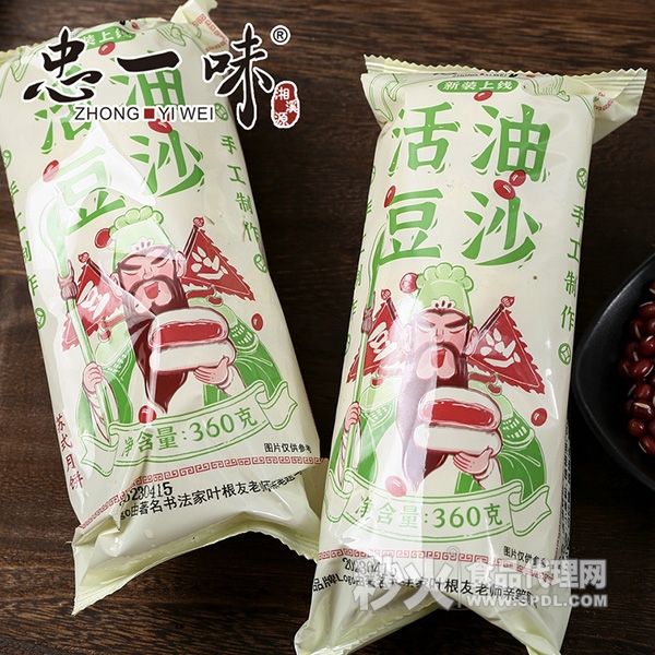 忠一味活油豆沙苏式月饼360g