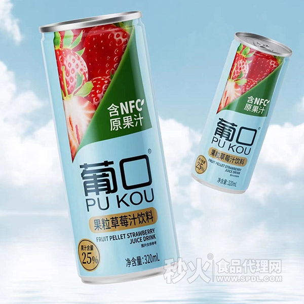 葡口果粒草莓汁饮料320ml