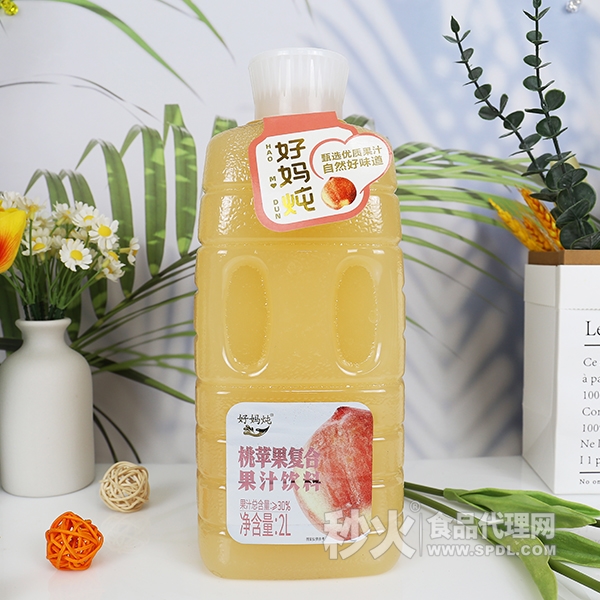 好妈炖桃苹果复合果汁饮料2L