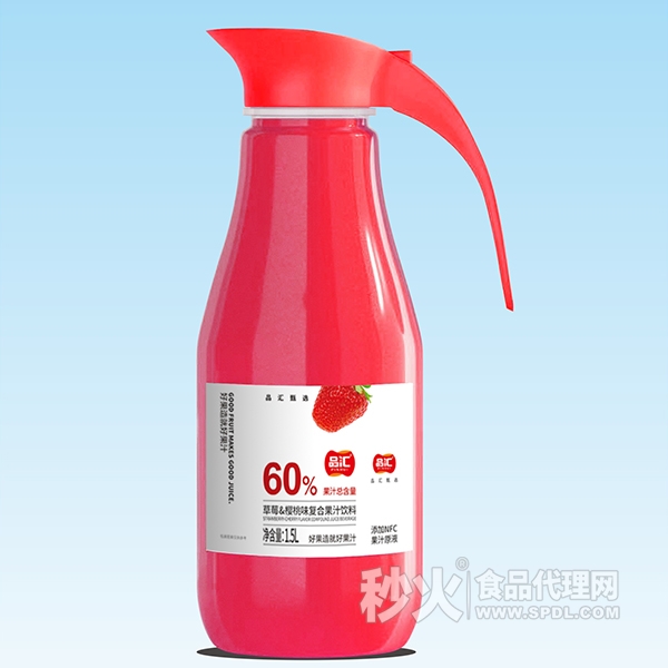 品汇草莓樱桃味复合果汁饮料1.5L